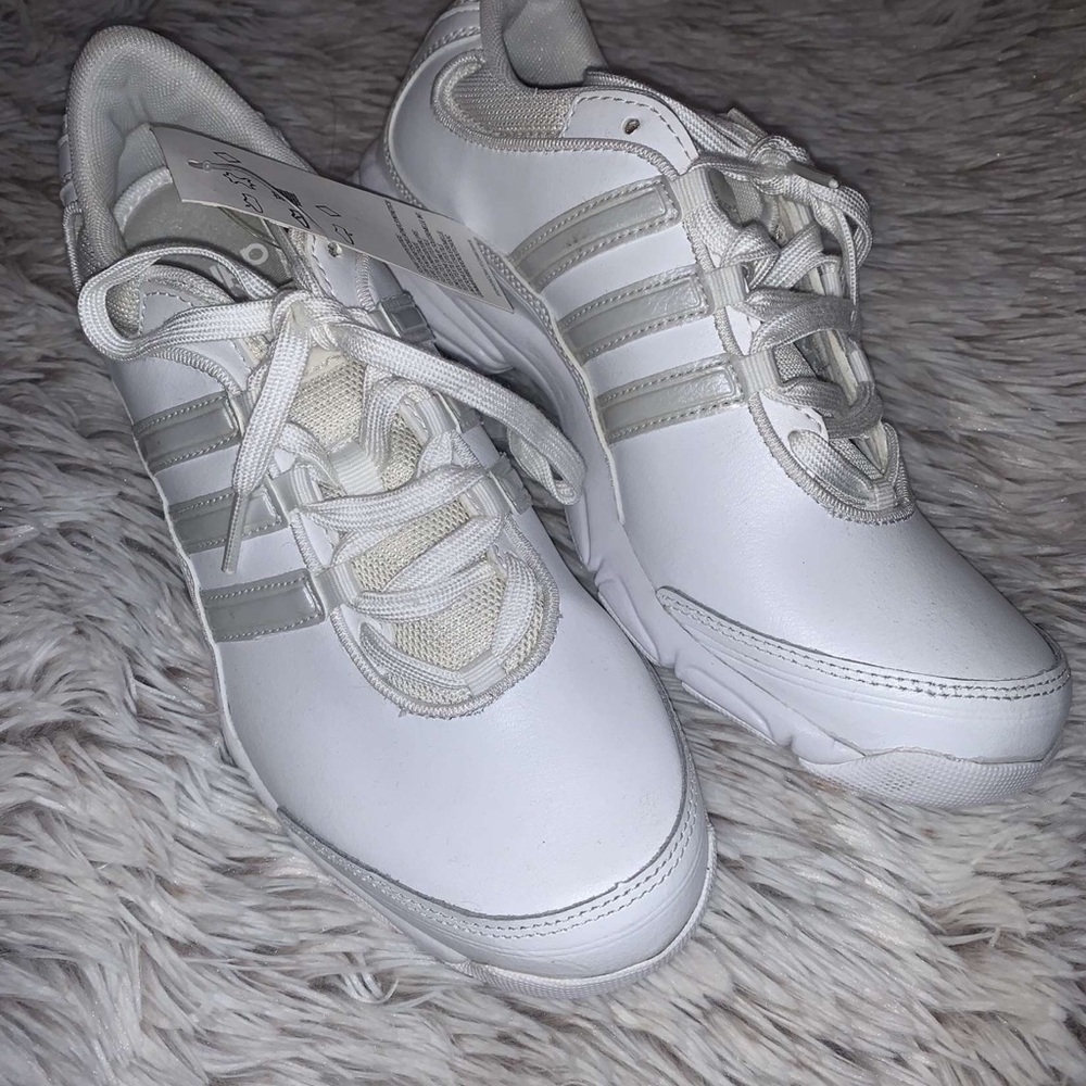 White Adidias Cheer Shoes